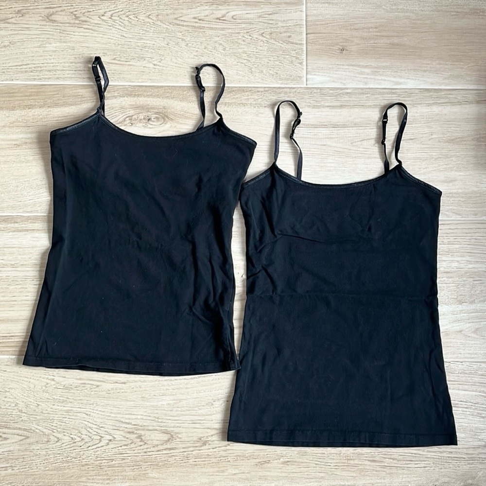 2 for 20: SO cotton “perfect camis!” Black cotton stretch Adjustable Strap camis